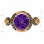 Ring with Amethyst and Champagne Diamonds. Hypoallergenic 585 (14K) Rose Gold, Black Rhodium. View 2