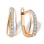 CZ Half-hoop Earrings for a Young Lady. Hypoallergenic 585 (14K) Rose Gold