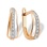 CZ Half-hoop Earrings for a Young Lady. Hypoallergenic 585 (14K) Rose Gold