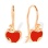 Enamel Red Apple Kids' Gold Earrings. Certified 585 (14kt) Rose Gold, Red Enamel