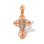 'Guardian Angel' Cross Pendant. Certified 585 (14kt) Rose and White Gold