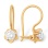 CZ Water Lily-Inspired Kids' Earwire Earrings. Certified 585 (14kt) Rose Gold, Rhodium Detailing