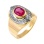 'Pigeon Blood' Ruby and Diamond Ring. 750 Two-tone Gold, KARATOFF Series