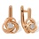 Knot Design Earrings with Diamond Clusters. Hypoallergenic 585 Rose Gold, Rhodium Detailing