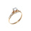 Antique-Style CZ Solitaire Engagement Ring. 585 (14kt) Rose Gold, Rhodium Detailing