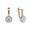 Floral Motif Swarovski CZ Halo Earrings. 585 (14kt) Rose Gold