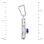 Diamond and Sapphire Teardrop-shaped Pendant. Tested 585 (14K) White Gold. View 4