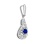 Diamond and Sapphire Teardrop-shaped Pendant. Tested 585 (14K) White Gold. View 2