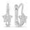 Diamond Star Leverback Earrings for Children. Certified 585 (14kt) White Gold, Rhodium Finish
