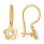 Colorless CZ Flower Kids' Earwire Earrings. Certified 585 (14kt) Rose Gold, Rhodium Detailing