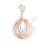 'Cosmic Dreams' Pendant with 28 Austrian CZs. Certified 585 (14kt) Rose Gold, Rhodium Detailing