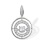 'Fluttering' Diamond Circle-in-Circle Pendant. Certified 585 (14kt) White Gold, Rhodium Finish