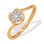 Idyllic Diamond Ring. Hypoallergenic Cadmium-free 585 (14K) Rose Gold