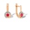 Ruby and Diamond Circle Earrings. 'Royal Gem' series, 585 (14kt) Rose Gold