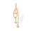 4 Diamonds Pendant. Certified 585 (14kt) Rose Gold, Rhodium Detailing