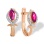 'French Royal Coat of Arms' Ruby Diamond Earrings. Certified 585 (14kt) Rose Gold, Rhodium Detailing