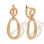 Fluid-inspired Gold Earrings with Diamonds. Hypoallergenic 585 Rose Gold, Rhodium Detailing