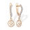 Coquettish CZ Dangle Earrings. 585 (14kt) Rose Gold, Rhodium Detailing