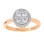 Circular Diamond Cluster in Diamond Halo Rose Gold Ring. View 2