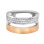 Two-band Bimetal Ring with 34 CZs. View 2