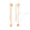 Faceted Gold Star and Drop Ball Threader Earrings. Diamond-cut Tested 14kt (585) Rose Gold