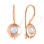 Colorless CZ-encrusted French Wire Earrings. Certified 585 (14kt) Rose Gold