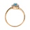 Pure Classic Ring with Blue Topaz and Diamonds. Hypoallergenic 585 Rose Gold, Rhodium Detailing. View 4