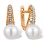 Pearl and Diamond Filigree Arch Earrings. Hypoallergenic Cadmium-free 585 (14K) Rose Gold