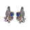 Rose & White Gold Earrings With Faux* Sapphires