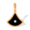 Black Onyx and Diamond Pendant Nefertiti. Hypoallergenic Cadmium-free 585 (14K) Rose Gold