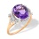Oval-shaped Amethyst Cocktail Ring. 'Empress' Series, 585 (14kt) Rose Gold