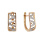 Russian Openwork Earrings with CZ. Certified 585 (14kt) Rose Gold, Rhodium Detailing