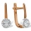 Illusion-set Diamond Earrings 'Eternal Sparkle'. Tested 585 (14K) Rose and White Gold