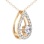 Rose Gold Open Teardrop Slide Pendant with Swarovski CZ. View 2