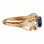 Sapphire and Diamond Ring with Artistic Flair. Hypoallergenic 585 Rose Gold, Rhodium Detailing. View 3