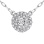 Illusion-set Diamond with Double Diamond Halo White Gold Necklace. View 2