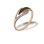 Diamond and Emerald Eclectic Ring. Certified 585 (14kt) Rose Gold, Rhodium Detailing
