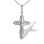 Diamond Passion Cross Pendant for Her. Certified 585 (14kt) White Gold, Rhodium Finish