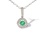 Emerald with Diamond Halo Pendant