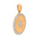 Solaris Diamond Pendant. Hypoallergenic Cadmium-free 585 (14K) Rose Gold. View 2