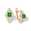 Green Onyx Rhombus Earrings. Hypoallergenic 585 (14K) Rose Gold