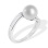 Pearl Ring Features 20 Channel Set Diamonds. 750 White Gold, KARATOFF Series