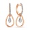 "Drop 'N' Drop" Diamond Huggie Earrings. Certified 585 (14kt) Rose Gold, Rhodium Detailing