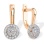 CZ Halo Leverback Earrings. 585 (14kt) Rose and White Gold
