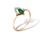Marquise Emerald and Diamond Ring. 585 (14kt) Rose Gold, Rhodium Detailing