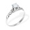 Swarovski CZ Openwork Gallery Ring. Certified 585 (14kt) White Gold