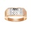 Textured 14kt rose and white gold signet for him. View 2
