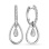 "Drop 'N' Drop" Diamond Huggie Earrings. Certified 585 (14kt) White Gold, Rhodium Finish