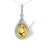 Citrine with CZ Teardrop-shaped Pendant. 585 (14kt) White Gold. 'Empress' Series