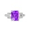 Emerald-cut Amethyst Diamond Ring. View 2